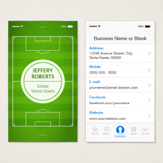 Soccer Business Cards Templates Zazzle Creative And Unique Football Soccer Coach Player Business Card