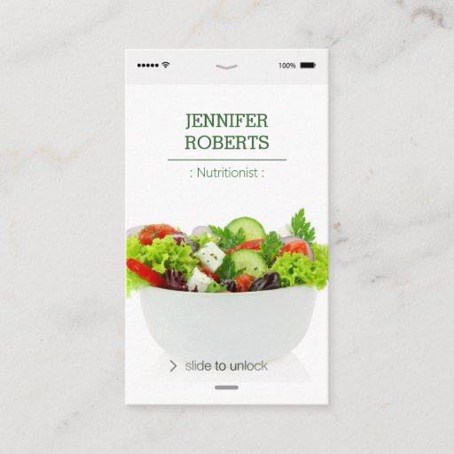 Customizable Creative and Unique Vegetables Food Nutritionist Business Cards