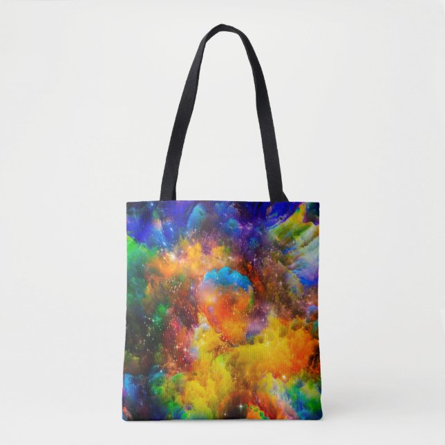 Creative arrangement of fractal elements, lights a tote bag (Front)