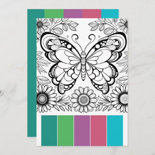 Creative Art Therapy Cards Butterfly Coloring