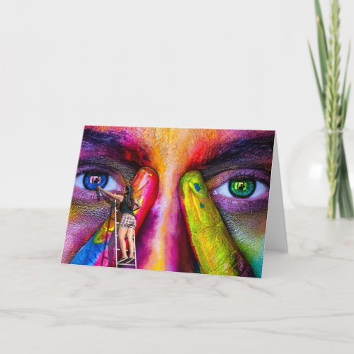 Creative Artist Painter Colorful Birthday Card