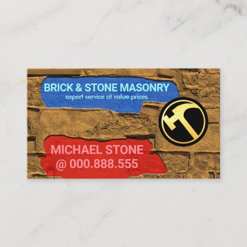 Creative Artistic Brick Wall Builder Business Card