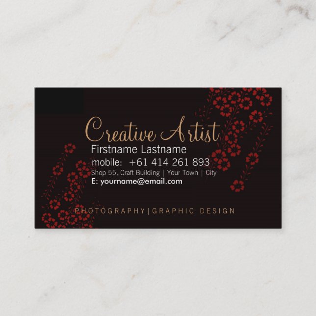 Creative Artistry Business Card (Front)
