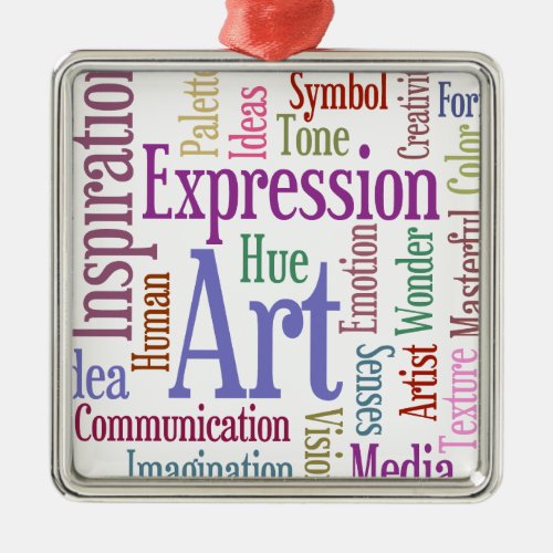 Creative Artists Inspiration Word Art Metal Ornament