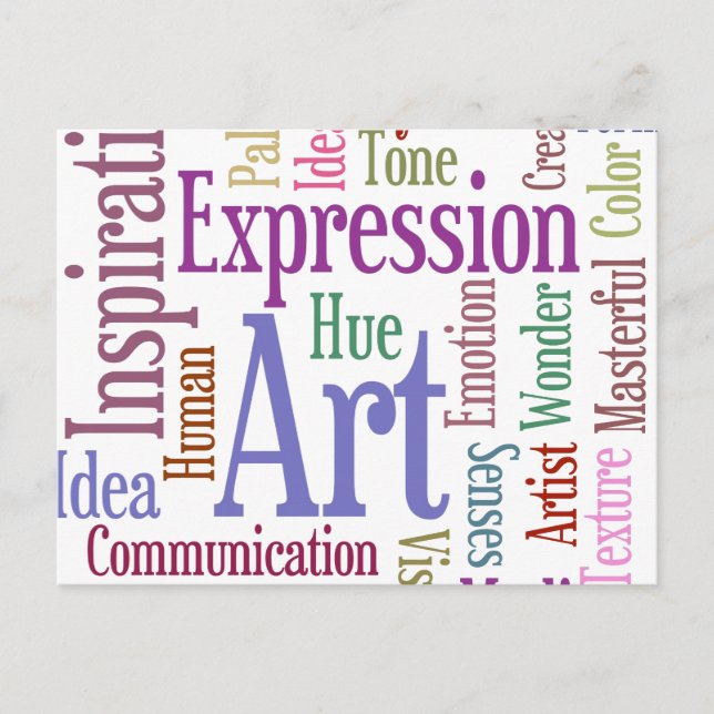 Creative Artist's Inspiration Word Art Postcard (Front)