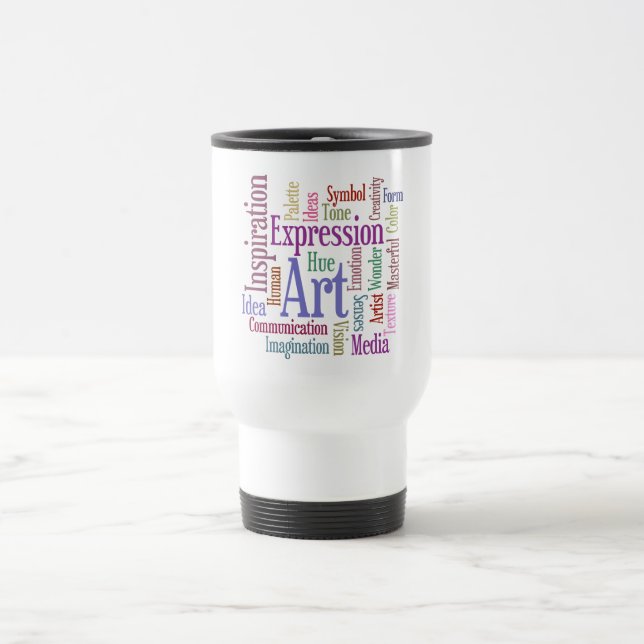 Creative Artist's Inspiration Word Art Travel Mug (Center)