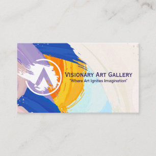 Creative Arts Logo Paint Brushed Background Business Card