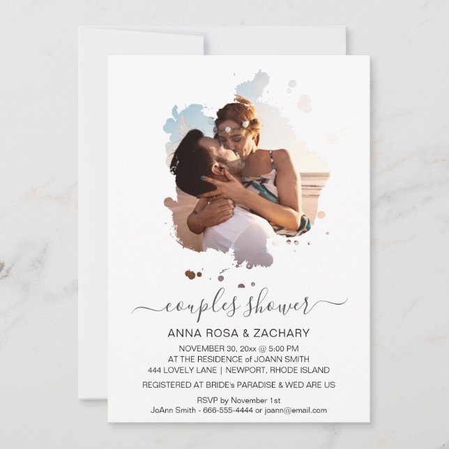 *~* Creative Artsy Photo COUPLE's SHOWER AR18  Invitation (Front)