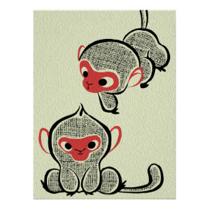 Creative Asian Wall Art Monkeys Art