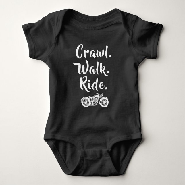 Creative Baby motorcycle Onsie Baby Bodysuit (Front)