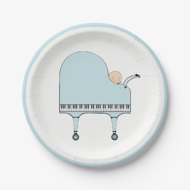 Creative Baby Shower Boy Paper Plates (Front)