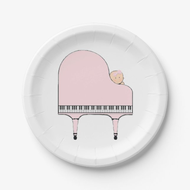 Creative Baby Shower Music Theme Paper Plates (Front)