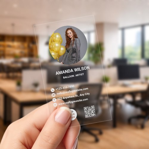 Creative Balloon Artist Clear Business Cards