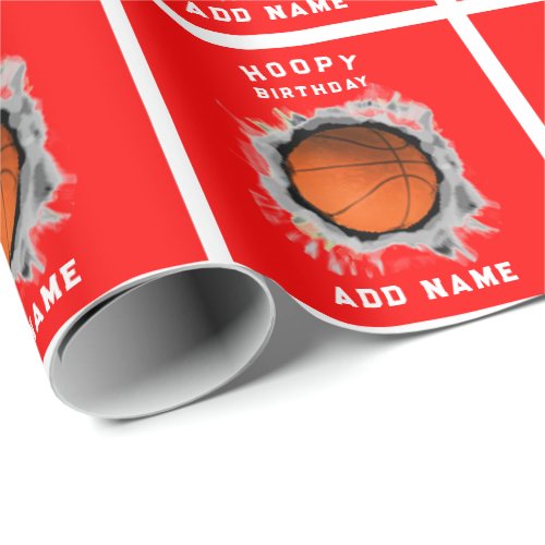 Creative Basketball Birthday Wrapping Paper
