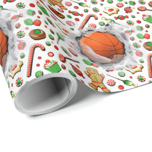 Creative Basketball Christmas Holiday Gift Wrapping Paper