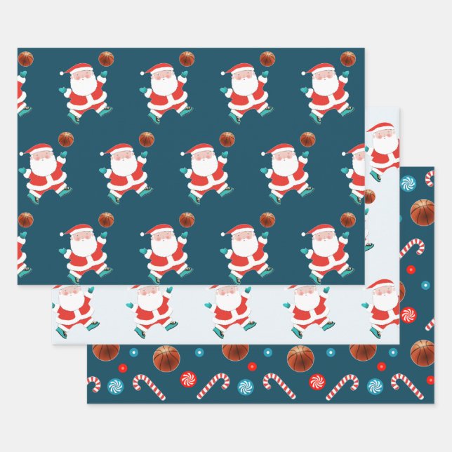 Creative Basketball Christmas Wrapping Paper Sheets (Set)