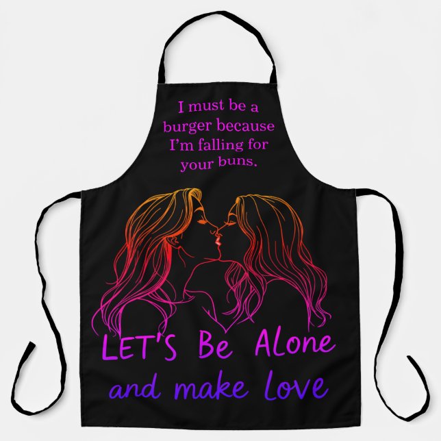 Creative BBQ aprons celebrating love between women (Front)