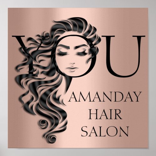 Creative Beauty Salon Lashes Hair Extension Blush Poster