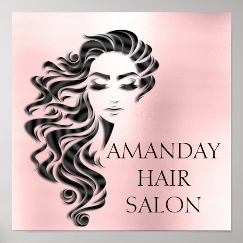 Creative Beauty Salon Lashes Hair Extension Pink Poster