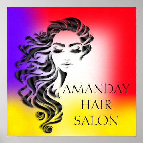 Creative Beauty Salon Lashes Hair Extension Red Poster