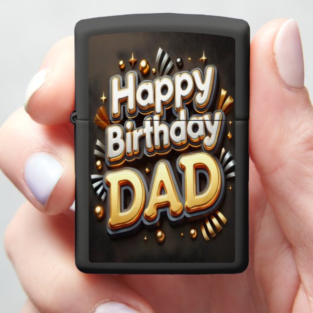 Creative Birthday Greeting for a Beloved Father Zippo Lighter (In Hand)