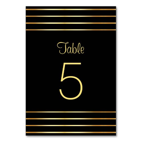 Creative Black And Gold Modern Glamour Template Table Number