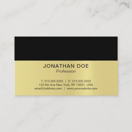 Creative Black and Gold Modern Professional Gloss Business Card