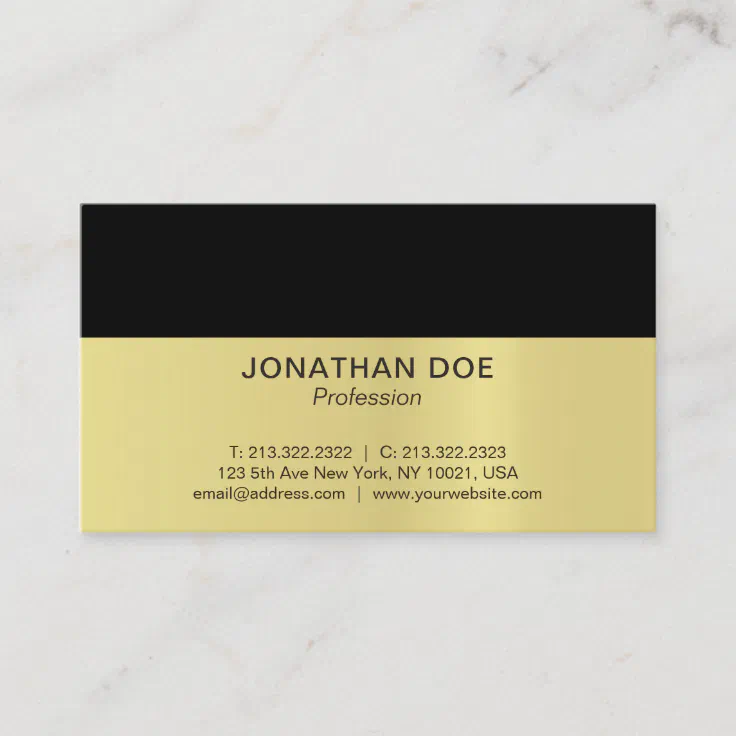 Creative Black and Gold Modern Professional Gloss Business Card | Zazzle