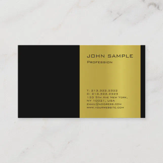 Creative Black and Gold Modern Professional Matte Business Card | Zazzle