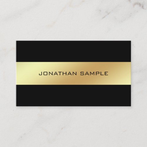 Creative Black And Gold Sleek Glamorous Plain Business Card
