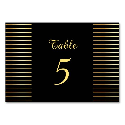 Creative Black And Gold Template Modern Elegant Table Number