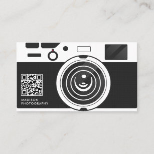 Creative Black And White Photography Qr Code Business Card