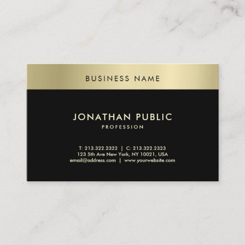 Creative Black Gold Design Professional Template Business Card
