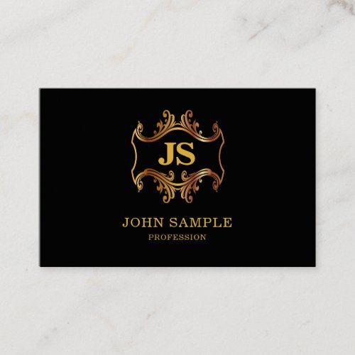 Creative Black Gold Luxury Professional Attractive Business Card