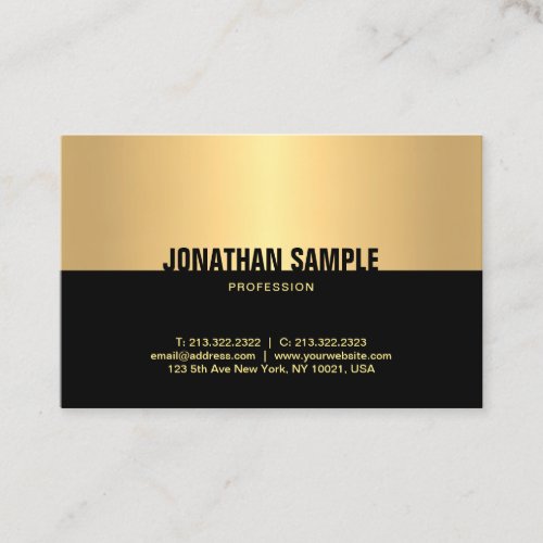 Creative Black Gold Modern Template Elegant Top Business Card