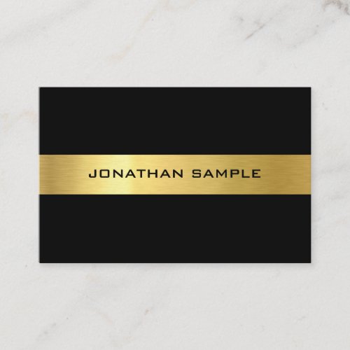 Creative Black Gold Modern Trendy Luxe Template Business Card