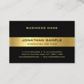 Creative Black Gold Modern Trendy Luxe Template Business Card (Back)