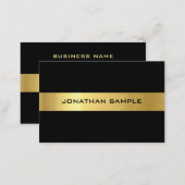 Creative Black Gold Modern Trendy Luxe Template Business Card (Front/Back)