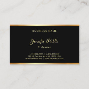 Creative Black Gold Professional Hand Script Plain Business Card