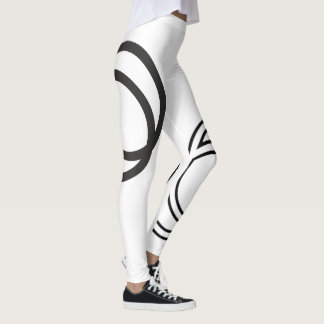Creative Black Monochrome Intersected Circles Leggings