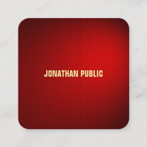 Creative Black Red Damask Design Luxury Template Square Business Card