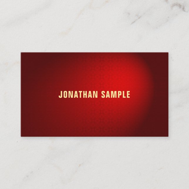 Creative Black Red Damask Luxe Professional Plain Business Card (Front)