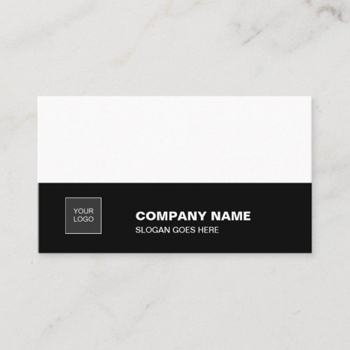 Creative Black White Sleek Professional Company Business Card