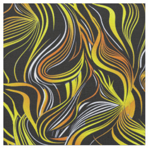 Creative Black,White,Yellow & Seamless Abstracts Fabric