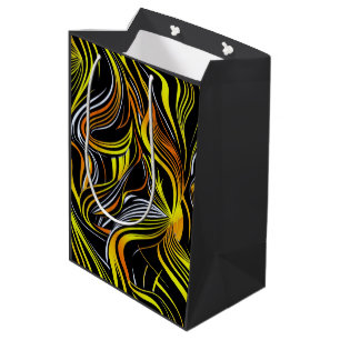 Creative Black, Yellow & O Seamless Abstracts Medium Gift Bag
