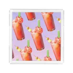 Creative Bloody Mary Cocktail Acrylic Tray