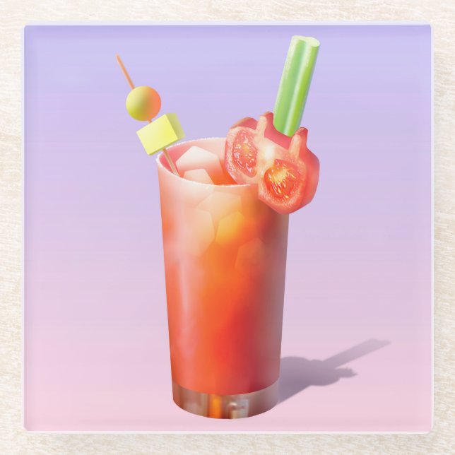 Creative Bloody Mary Cocktail Glass Coaster (Front)