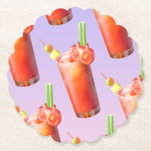 Creative Bloody Mary Cocktail Paper Coaster