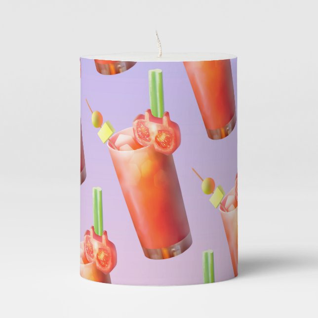 Creative Bloody Mary Cocktail Pillar Candle (Front)