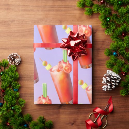 Creative Bloody Mary Cocktail Wrapping Paper